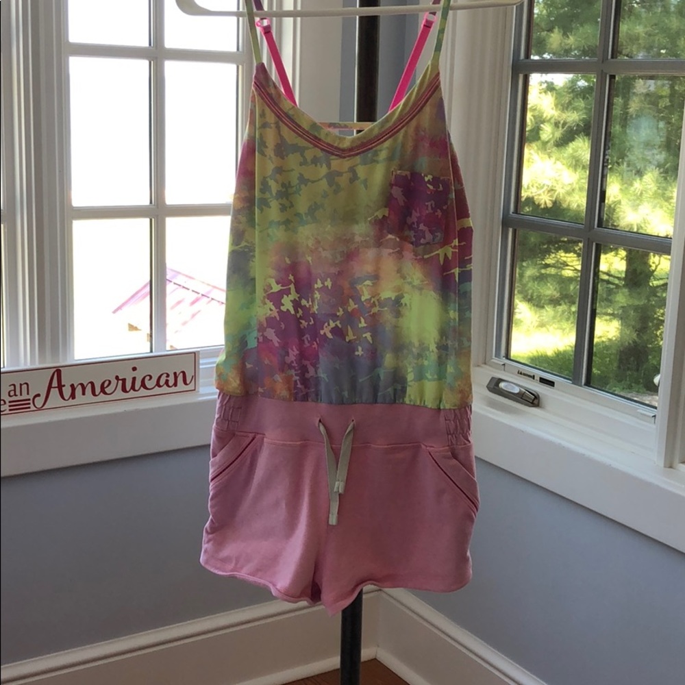 Ivivva size 14 pink green adorable romper